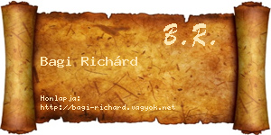 Bagi Richárd névjegykártya